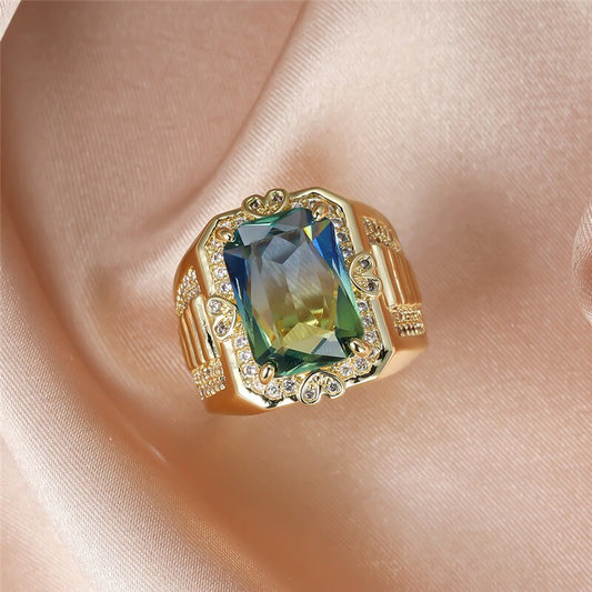 Vintage Blue-Green Diamond Ring